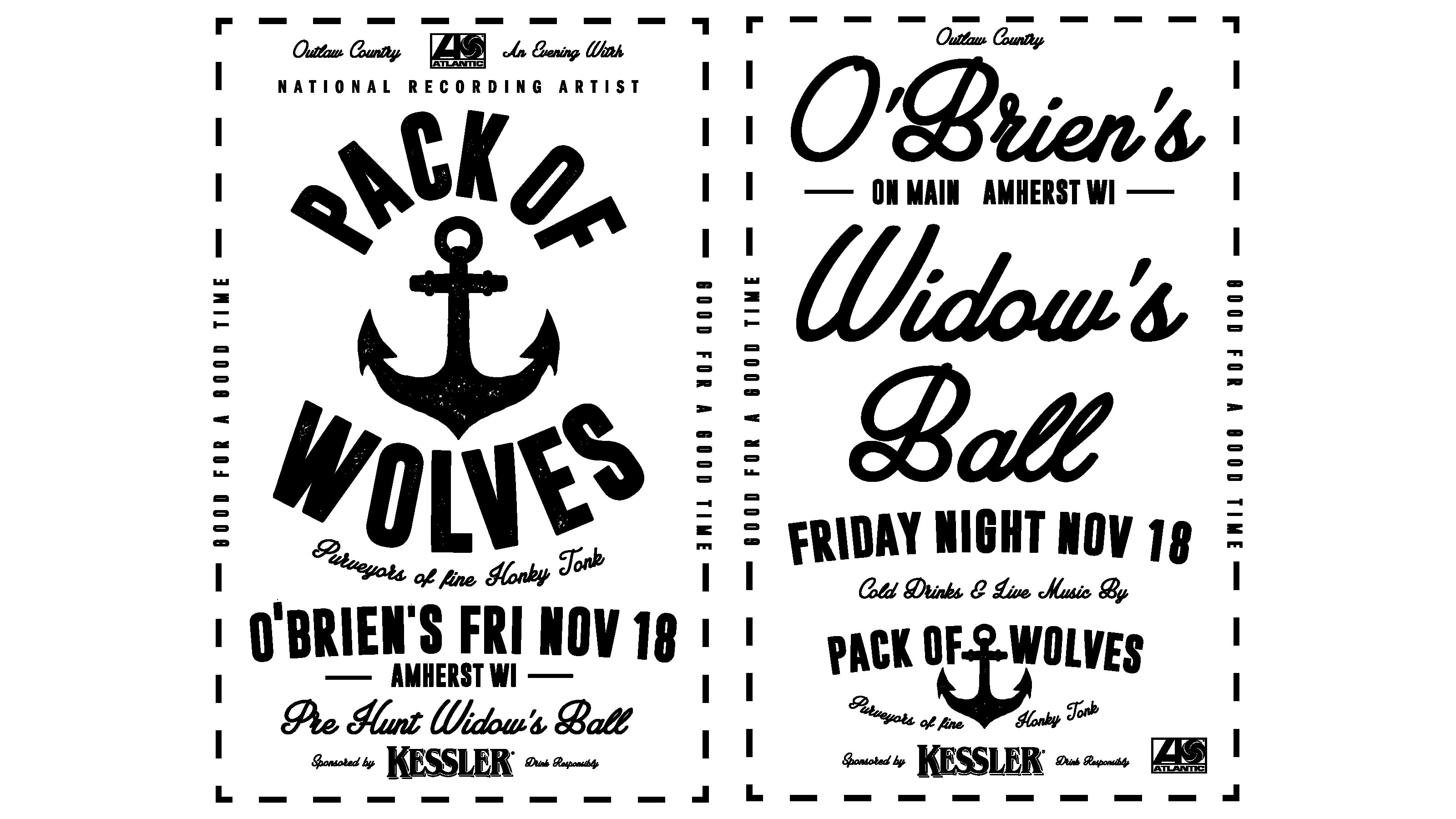 Pack of wolves concert flyer vintage